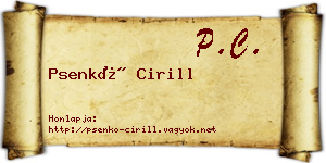 Psenkó Cirill névjegykártya